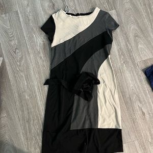Black - nude - grey dress